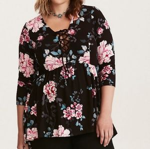 Torrid Floral Babydoll Tunic Size 1 NWT